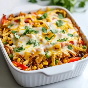 - 2 cups cooked shredded chicken - 1 bell pepper (red or green), sliced - 1 onion, sliced - 1 cup corn (fresh or frozen) - 1 can (15 oz) black beans, rinsed and drained - 1 cup salsa (mild or spicy based on preference) - 2 cups shredded cheese (cheddar or Mexican blend) - 1 teaspoon cumin - 1 teaspoon chili powder - Salt and pepper to taste - 8 small flour tortillas, cut into strips - Fresh cilantro for garnish (optional) Gathering the right ingredients is key to a great fajita chicken casserole. Start with your cooked shredded chicken. This gives you a tasty base. Then, grab a bell pepper and an onion. Slice these up, as they add color and crunch. Next, you need some corn. You can use fresh or frozen; both work well. Don't forget the black beans. They add protein and fiber to your meal. Salsa is a must for flavor. You can choose mild or spicy, based on your taste. For that cheesy goodness, prepare two cups of shredded cheese. Cheddar or a Mexican blend works best. Then, grab some cumin and chili powder for the spice. Salt and pepper are also important to season the dish just right. Finally, you will need small flour tortillas. Cut them into strips for a nice texture in the casserole. Fresh cilantro can be used for garnish, adding a fresh touch to your dish. Each ingredient plays a part in making this casserole a flavorful dinner delight. {{ingredient_image_1}} - Preheat the oven to 375&deg;F (190&deg;C). This step is key for even cooking. - Saut&eacute; sliced bell pepper and onion with a splash of olive oil. Cook them until soft, about 5-7 minutes. - Season with cumin, chili powder, salt, and pepper. This adds great flavor. - In a large bowl, combine shredded chicken, saut&eacute;ed vegetables, corn, black beans, and salsa. - Mix thoroughly until everything is well combined. This creates a tasty filling. - In a greased 9x13 inch baking dish, layer half of the tortilla strips across the bottom. - Pour half of the chicken mixture over the tortillas. - Sprinkle with 1 cup of shredded cheese. - Repeat this layering with the remaining tortilla strips, chicken mixture, and cheese on top. - Cover the dish with aluminum foil and bake for 20 minutes. - Remove the foil and bake for another 10-15 minutes. You want the cheese to be bubbly and golden. - Remove from the oven and let it cool slightly. - If desired, garnish with fresh cilantro before serving. This adds a nice touch. To achieve a cheesy, golden-brown topping, bake the casserole uncovered for the last 10-15 minutes. This helps the cheese bubble and brown nicely. For preventing soggy tortillas, layer them with care. Place half the tortilla strips at the bottom and then add the filling. This keeps them crispier. To enhance the flavor, consider adding more spices like paprika or garlic powder. You can also mix in diced jalape&ntilde;os for heat. When it comes to salsa, homemade is often fresher and tastier. However, store-bought can save time. Choose a brand that you enjoy. For efficient chopping, use a sharp knife and a cutting board. Cut the bell pepper and onion in thin strips. This makes cooking faster. You can save time by using pre-cooked or rotisserie chicken. Just shred it and add it to the mix. It cuts your prep time in half! Pro Tips Use Leftover Chicken: This recipe is perfect for using up leftover rotisserie chicken, saving you time and adding extra flavor. Customize Your Spices: Adjust the cumin and chili powder to your taste; add cayenne for extra heat or smoked paprika for a smoky flavor. Cheese Choices: Experiment with different cheeses like pepper jack for a spicy kick or Monterey Jack for a milder flavor. Add More Veggies: Feel free to include additional vegetables such as zucchini or mushrooms for added nutrition and texture. {{image_2}} To make the casserole gluten-free, use corn tortillas instead of flour ones. You can also find gluten-free salsa. This change keeps all the great flavors. For vegetarian or vegan options, swap chicken for plant-based proteins like tofu or chickpeas. Replace cheese with a dairy-free option. These swaps still make a tasty dish. You can change the vegetables too. Try zucchini, mushrooms, or spinach for a new taste. Black beans are a great choice, but pinto or kidney beans work well too. You can switch the cheese too! Use pepper jack for a spicy kick or a smoked cheese for a richer flavor. Pair this casserole with rice or a fresh salad for a balanced meal. You can also serve it with tortilla chips for extra crunch. For garnishing, add fresh cilantro or sliced avocado to brighten up the dish. A dollop of sour cream or a sprinkle of lime juice adds a nice touch. To keep your Fajita Chicken Casserole fresh, store it in the fridge. Use an airtight container. This helps prevent moisture loss and keeps flavors intact. Your casserole stays good for about 3 to 4 days in the fridge. You can freeze the casserole before or after baking. If you freeze it raw, wrap it well in foil. This keeps it from getting freezer burnt. If it&rsquo;s baked, let it cool first. Then, wrap it tightly. To thaw, place it in the fridge overnight. For a quick method, use the microwave on low. For the best texture, reheat in the oven. Preheat it to 350&deg;F (175&deg;C). Cover the casserole with foil to keep it moist. Bake for about 20 minutes or until warm. You can also use a microwave. It&rsquo;s faster but may make it soggy. If you use a microwave, heat it in short bursts. This way, it warms evenly. Yes, you can use raw chicken. Start by saut&eacute;ing it in the skillet first. Cook it fully until it is no longer pink. Then, mix it with the other ingredients. This makes sure the chicken is safe to eat. You can swap tortillas for rice or quinoa. Try using crushed corn chips for a crunchy base. You can also use zucchini slices for a low-carb option. Each choice gives a new twist to the dish. To add heat, try using spicy salsa. You can also add diced jalape&ntilde;os to the mix. For an extra kick, sprinkle in some cayenne pepper or hot sauce. Adjust the heat to fit your taste. Yes, you can prep this dish ahead. Mix the filling and layer it in the dish. Cover and store it in the fridge overnight. When ready, just bake it. This saves time on busy nights. This chicken casserole combines simple ingredients for a hearty meal. You start with chicken, veggies, and seasonings, then layer in tortillas and cheese. Keep the texture perfect by avoiding soggy tortillas and adjusting spices. You can adapt it for any dietary needs and store leftovers easily. In the end, this dish is flexible and tasty. Enjoy exploring your own variations. Happy cooking!