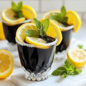 When making Witches Brew Lemonade, you need some fun and simple ingredients. Here’s the detailed list: - Water (4 cups) - Fresh lemon juice (1 cup) - Granulated sugar (1 cup) - Activated charcoal powder (1/2 teaspoon) - Vanilla extract (1 teaspoon) - Green grape juice (1 cup) - Garnishing options: Fresh mint leaves, lemon slices, edible glitter, or purple sugar Each ingredient plays a key role. Water acts as the base, while fresh lemon juice adds a bright, tangy flavor. Granulated sugar sweetens the drink, balancing the tartness of the lemons. Activated charcoal powder gives the drink a spooky, dark color. It also adds a unique twist. Vanilla extract adds depth to the flavor. Green grape juice introduces a light sweetness and a nice green hue. For garnishing, fresh mint leaves and lemon slices make the drink look fresh. Edible glitter or purple sugar adds a magical touch, perfect for any Halloween or themed party. Gather these ingredients, and you’re ready to brew some fun! {{ingredient_image_1}} To make Witches Brew Lemonade, follow these simple steps. First, gather all your ingredients. You'll need water, fresh lemon juice, sugar, activated charcoal, grape juice, and vanilla extract. 1. Combine water and lemon juice: In a large pitcher, pour in 4 cups of water. Add 1 cup of fresh lemon juice. Squeeze about 4-5 lemons to get enough juice. Mix these two well. 2. Dissolve sugar thoroughly: Next, add 1 cup of granulated sugar to the pitcher. Stir it well until the sugar fully dissolves. This step is key for a sweet drink. 3. Incorporate activated charcoal: Now, sprinkle in 1/2 teaspoon of activated charcoal powder. Stir until it mixes evenly. This gives the drink a spooky, dark color. 4. Add green grape juice and vanilla extract: Pour in 1 cup of green grape juice. Then, add 1 teaspoon of vanilla extract. Stir gently to blend all the flavors together. 5. Adjust sweetness to taste: Take a quick taste of your mixture. If it needs more sweetness, add extra sugar. Stir again until fully dissolved. 6. Chill the mixture: Place the pitcher in the refrigerator. Let it chill for at least 1 hour. This helps the flavors meld together for a refreshing drink. 7. Serve with ice and garnish: When it's time to serve, fill cups with ice. Pour the lemonade over the ice. 8. Garnish: Top each glass with fresh mint leaves and a lemon slice. If you want a magical touch, sprinkle some edible glitter or purple sugar on top. Enjoy this spooky, refreshing drink at your next gathering! - Ensuring sugar dissolution: Always add your sugar to the water and lemon juice mix. Stir well until the sugar disappears. This step is key for a smooth drink. - Adjusting sweetness based on tartness of lemons: Lemons can vary in tartness. Taste your lemonade before serving. If it’s too tart, add a bit more sugar and stir until dissolved. - Chilling time recommendations: For the best flavor, chill the lemonade for at least one hour. This allows the flavors to blend well. Serve it cold for a refreshing treat. - Using unique glassware: Serve your Witches Brew Lemonade in fun glasses. Goblets or mason jars can add a spooky touch to your drink. - Creative garnishing options: Use fresh mint leaves and lemon slices to decorate each glass. For extra magic, sprinkle edible glitter or purple sugar on top. This makes your drink look as good as it tastes! Pro Tips Customize Sweetness: Feel free to adjust the amount of sugar based on your taste preference. Start with less and add more if needed. Chill for Best Flavor: Let the mixture chill in the refrigerator for at least an hour. This allows all the flavors to meld beautifully. Activated Charcoal Safety: Be mindful of the amount of activated charcoal you use, as it can interfere with certain medications. Consult with a healthcare provider if unsure. Garnishing Tips: Experiment with different garnishes like edible flowers or colorful straws to enhance the presentation and make it more festive! {{image_2}} You can make Witches Brew Lemonade even more fun with a few twists. Here are some ideas to try: - Different Fruit Juices: Swap in cranberry juice for a tart kick. Orange juice brings a sweet, bright note. You can mix them all for a fruit punch feel. - Alcoholic Version Ideas: For adults, add vodka or gin to make a spooky cocktail. Use 1-2 ounces per glass. This adds a nice twist for Halloween parties. - Alternative Garnishes: Instead of mint, try basil or rosemary for a fresh taste. Edible flowers like pansies add a pop of color and whimsy. They make your drink look magical. These variations help you customize your drink for any occasion. Experiment and find your perfect blend! To keep Witches Brew Lemonade fresh, store it in the fridge. Use a sealed container or pitcher. This method helps the flavors stay vibrant. It lasts for about three days. After that, it may lose its taste and charm. You can freeze Witches Brew Lemonade for a longer shelf life. Pour the lemonade into ice cube trays or freezer-safe bags. Leave some space in the bag for expansion. To defrost, place the cubes in a bowl at room temperature. For quick serving, blend the cubes for a slushy treat. Enjoy the spooky fun all year round! Yes, you can make Witches Brew Lemonade ahead of time. Mix all the ingredients and chill in the fridge. This drink tastes even better after sitting for an hour. The flavors blend nicely, giving it a more magical taste. Activated charcoal is safe in small amounts. It can help with detox and digestion. However, avoid it if you take certain medications, as it may interfere with their absorption. Always consult a doctor if unsure. If you don’t have green grape juice, try white grape juice or apple juice. Both options keep the flavor light and sweet. You can also mix in some lemon-lime soda for a fizzy twist. To reduce sweetness, cut back on the sugar. Start with half the sugar and taste. You can also use less grape juice. Adding more fresh lemon juice can balance the sweetness with some tartness. This blog post guides you through making a unique lemonade with activated charcoal. You learned about the ingredients and how to prepare this drink step by step. I shared tips for perfecting the recipe, plus fun variations to try. You can store leftovers easily and even freeze them. Remember, the best part of this lemonade is its refreshing twist. Enjoy experimenting with flavors and presentations. Your creativity will make every sip special!