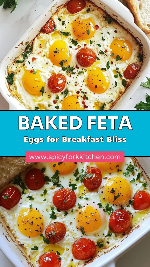 Discover the ultimate feta cheese egg recipe with these delicious baked feta eggs, a perfect Mediterranean egg dish! This easy brunch recipe combines creamy feta cheese with juicy cherry tomatoes for a mouthwatering cherry tomato feta bake that everyone will love. Ready in just 35 minutes, it’s ideal for any occasion. Don’t miss out—save this recipe and try it today! #BakedFetaEggs #EasyBrunchRecipes #MediterraneanEggDish #FetaCheeseEggRecipe