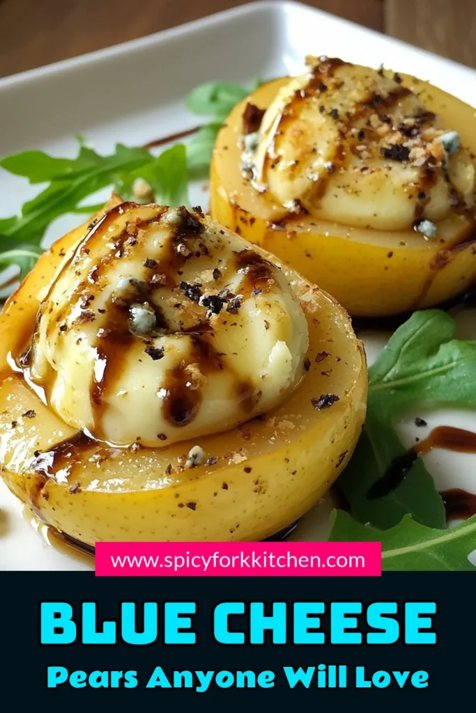 Indulge in these delicious blue cheese stuffed pears, a perfect baked pears recipe for your next gathering! This pear appetizer features a creamy filling of blue cheese and cream cheese, making it a gourmet fruit snack that's both elegant and easy to prepare. Impress your guests with this flavorful dish that’s sure to be a hit. Click to discover the full recipe and save it for your next event! #BlueCheeseStuffedPears #PearAppetizer #GourmetFruitSnacks #BakedPearsRecipe