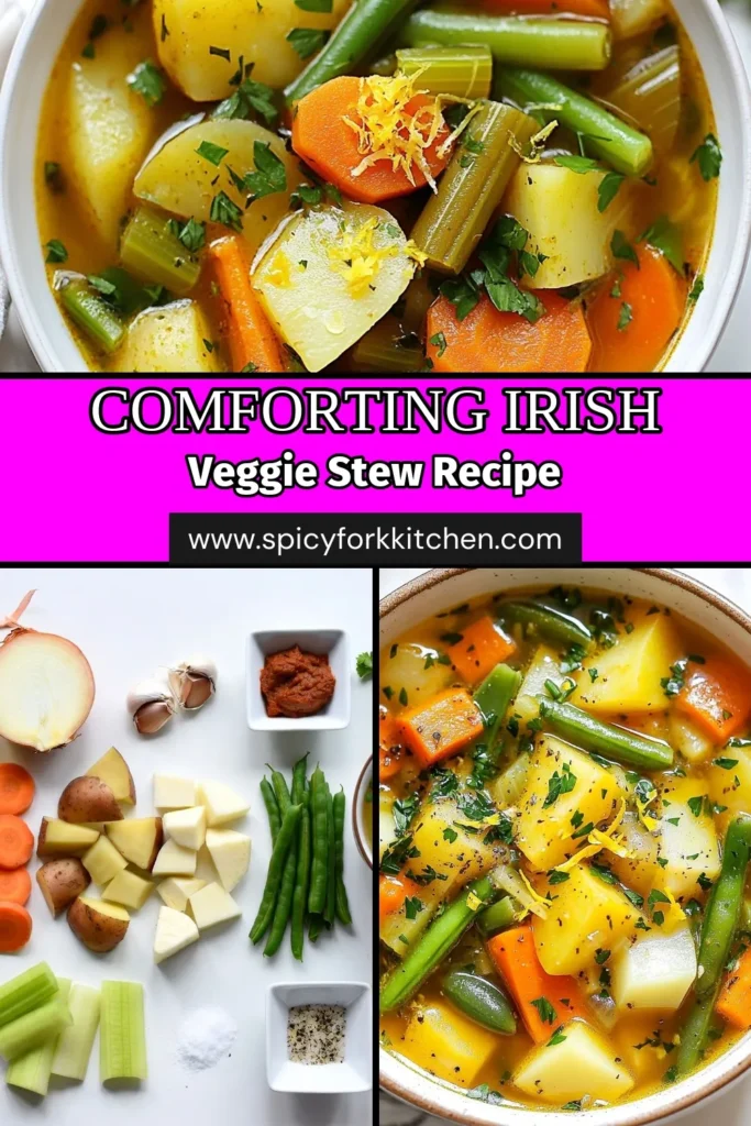 Discover a cozy favorite with this hearty Irish vegetable stew that's perfect for any occasion. This healthy Irish stew is not only dairy-free but also packed with nutritious veggies, making it an ideal vegetable stew recipe for everyone! Whip up this delicious hearty vegetable recipe in just 45 minutes and enjoy a warm, comforting meal. Save now for your next dinner idea! #IrishVegetableStew #HealthyStew #DairyFreeRecipes #HeartyVegetableRecipes