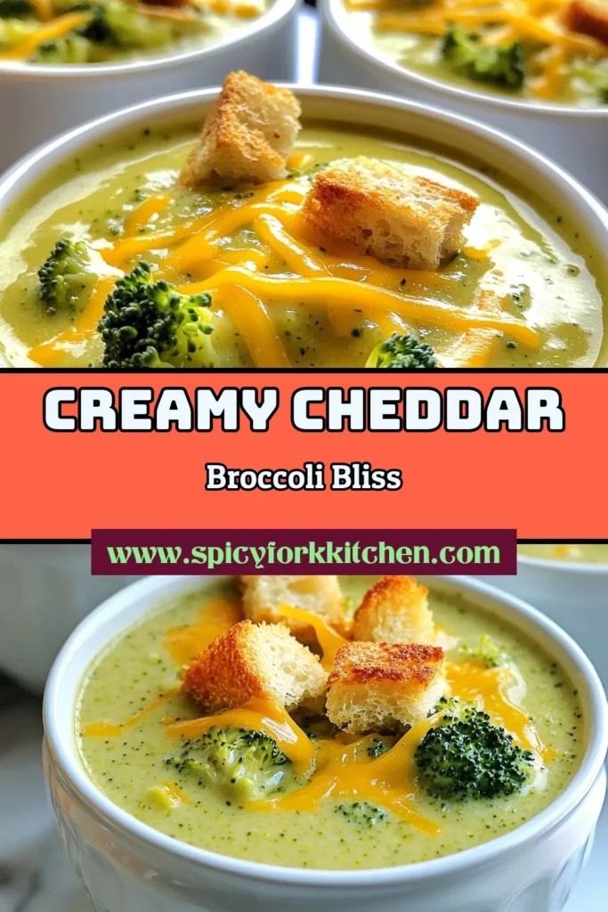 Discover the ultimate creamy broccoli cheddar soup recipe that’s both delicious and healthy. This easy broccoli cheddar soup is packed with flavor, making it a fantastic vegetarian option for any meal. Whip up this creamy broccoli cheddar delight in just 40 minutes. Perfect for cozy nights or meal prep, this healthy broccoli soup will have everyone asking for seconds. Save this easy cheddar soup recipe for later and enjoy! #BroccoliCheddarSoup #HealthyRecipes #EasyDinner #VegetarianCooking