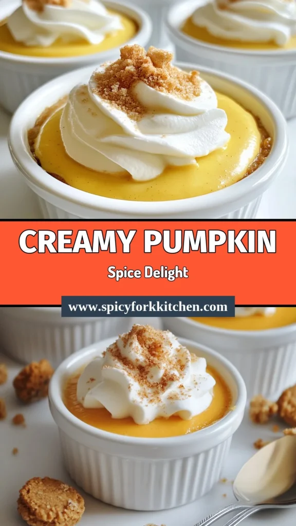 Indulge in this delightful Pumpkin Pot de Crème, the perfect pumpkin spice dessert for fall! This easy pumpkin dessert features a creamy custard topped with crunchy gingersnap cookies, blending warm spices that evoke the essence of autumn. Try this pot de crème recipe for your next gathering and impress your guests with a stunning and delicious fall dessert. Save this recipe and bring a taste of fall to your table! #PumpkinDessert #FallRecipes #GingersnapTopping #EasyDesserts
