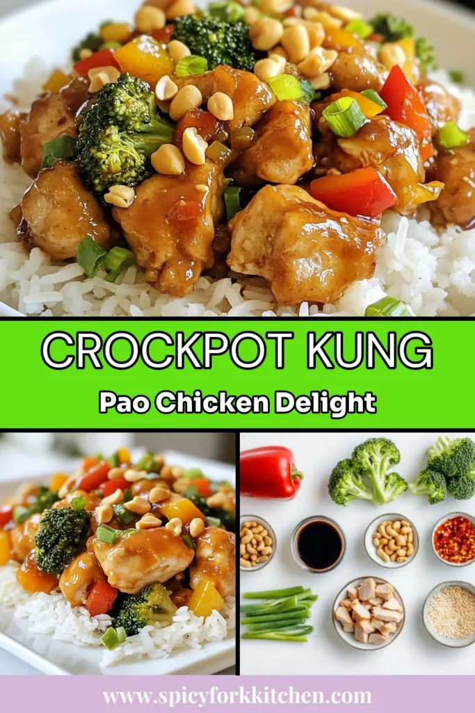 Discover the ultimate Crockpot Kung Pao Chicken recipe that brings the perfect mix of flavor and convenience to your table. This easy Kung Pao chicken recipe uses a slow cooker for tender, juicy chicken infused with savory and spicy goodness. Enjoy a healthy Kung Pao chicken dish that's ideal for busy weeknights. Ready to spice up your meals? Save this spicy chicken crockpot recipe now and make dinner a breeze! #KungPaoChicken #SlowCookerRecipes #HealthyEating #EasyDinnerIdeas