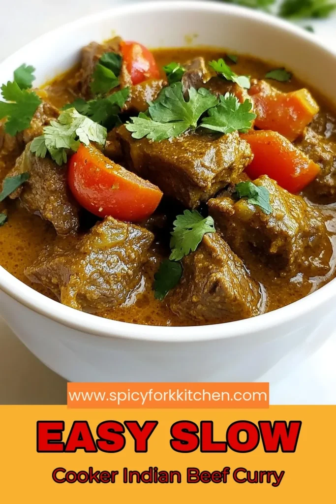 Discover the deliciousness of our slow cooker Indian beef curry! This easy Indian curry is packed with flavors from homemade curry spices and coconut milk, making it a comforting favorite. Perfect for meal prep, this beef curry recipe will have your family asking for seconds. Simply combine ingredients in your slow cooker and let it do the work. Save this cozy recipe and make your dinner unforgettable! #SlowCookerIndianBeefCurry #BeefCurryRecipe #EasyIndianCurry #CoconutMilkBeefCurry