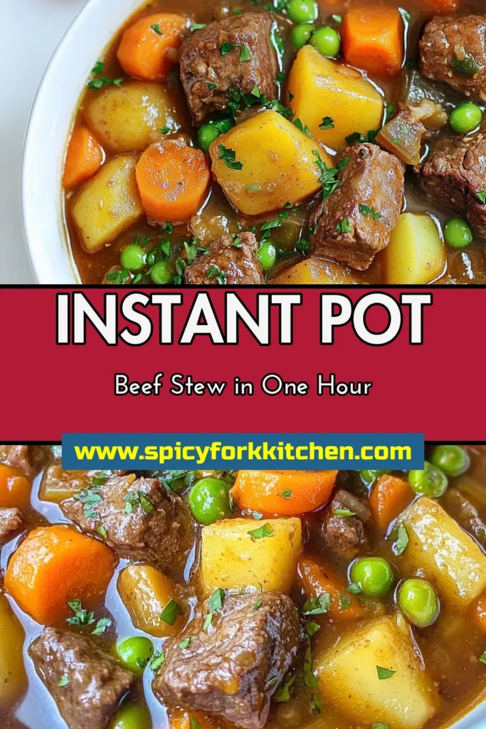 Discover the ultimate savory beef stew recipe with this easy instant pot beef stew! Packed with tender beef and hearty vegetables, this pressure cooker beef stew is perfect for busy weeknights. In just an hour, you can enjoy a warm, comforting meal that everyone will love. Ready to impress your family? Try this delicious recipe today and save it for your next cooking adventure! #InstantPotBeefStew #EasyBeefStew #SavoryBeefStew #PressureCookerBeefStew
