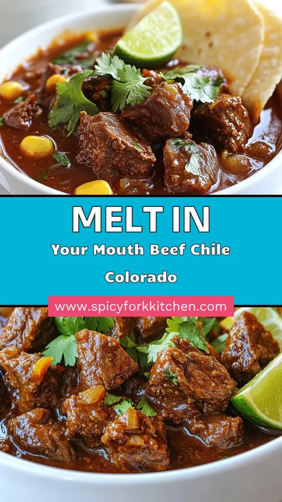 Discover the ultimate Beef Chile Colorado recipe, an authentic Mexican beef stew that bursts with flavor! This rich beef chuck chili recipe features deliciously roasted ancho and guajillo chilies, perfect for pairing with warm tortillas. Learn how to make beef chile colorado and impress your family and friends with this hearty dish. Save this recipe for a delightful dinner tonight! #BeefChileColorado #AuthenticMexican #ChiliRecipe #ComfortFood