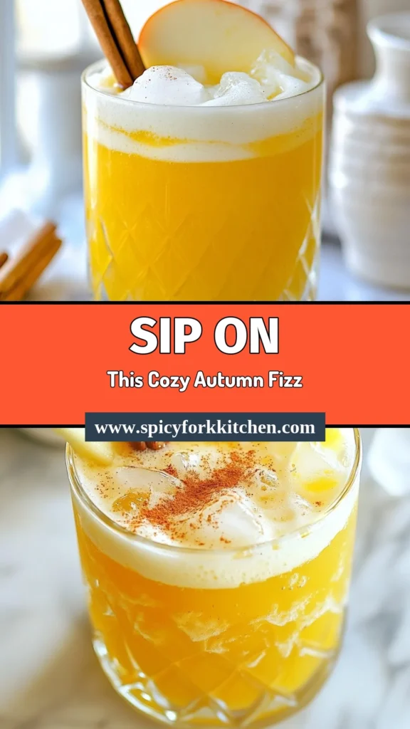 Savor the flavors of fall with this delightful Autumn Citrus Fizz recipe! This fresh apple juice cocktail is the perfect fall-inspired drink for cozy evenings. Featuring a blend of fresh lemon juice, maple syrup, and a hint of ginger bitters, this citrusy cocktail will excite your taste buds. Enjoy a frothy touch with optional egg white and garnish with apple slices and a cinnamon stick. Try this maple syrup cocktail today and elevate your autumn gatherings! #AutumnCocktails #CitrusyDrinks #FallRecipes #CocktailRecipes
