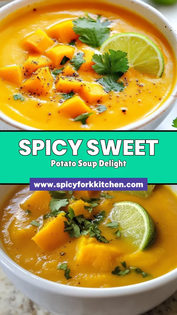 Warm up with this Spicy Butternut Sweet Potato Soup, a perfect blend of flavors! This vegan butternut squash soup is not only creamy but also packed with nutrients, making it one of the best healthy soup recipes you'll find. Follow this sweet potato soup recipe to whip up a cozy, comforting bowl in just 45 minutes. Ideal for chilly days! Pin it now to try later! #VeganSoup #HealthyRecipes #ButternutSquash #SoupRecipes