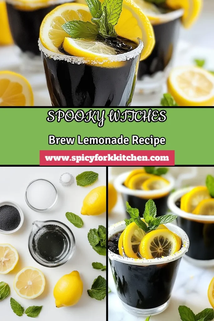 Get ready for a spook-tacular celebration with our Witches Brew Lemonade! This spooky lemonade recipe combines fresh lemon juice, green grape juice, and a dash of activated charcoal for a fun twist. Perfect for Halloween drink recipes, it's a hit at parties! Impress friends with this homemade grape lemonade that’s both eerie and delicious. Save this recipe and brew some magic for your Halloween gathering! #WitchesBrewLemonade #SpookyDrink #HalloweenRecipes #ActivatedCharcoalDrink
