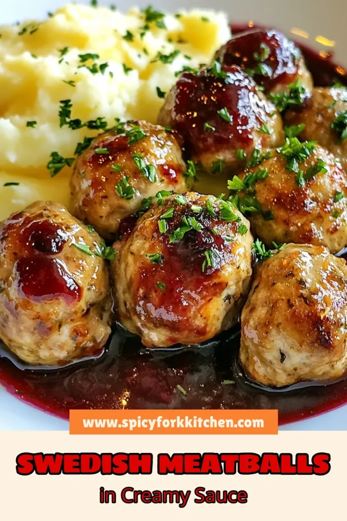 Indulge in this easy Swedish meatballs recipe that features flavorful ground beef and pork meatballs, generously coated in a creamy lingonberry sauce. Perfect for those craving traditional Swedish cuisine, this dish makes mealtime special and satisfying. Follow our simple steps to create a delicious meatball sauce recipe that pairs beautifully with mashed potatoes. Save this post for a comforting dinner tonight! #SwedishMeatballs #ComfortFood #RecipeIdeas #EasyCooking