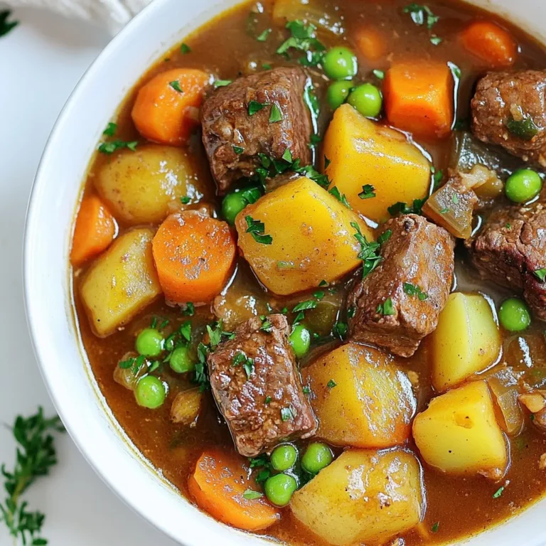 For a great Instant Pot beef stew, you need key ingredients. Here’s what you will need: - 2 lbs beef chuck, cut into 1-inch cubes - 2 tablespoons olive oil - 1 onion, chopped - 3 cloves garlic, minced - 4 carrots, sliced - 3 potatoes, diced - 1 cup green peas (fresh or frozen) - 4 cups beef broth - 2 tablespoons tomato paste - 1 teaspoon dried thyme - 1 teaspoon dried rosemary - 1 bay leaf - Salt and pepper to taste - 2 tablespoons cornstarch (optional, for thickening) - Fresh parsley, chopped (for garnish) To boost flavor, consider adding a splash of red wine or a pinch of smoked paprika. These small tweaks can elevate your stew. When picking ingredients, go for fresh, vibrant veggies. Look for firm potatoes and bright green peas. For the beef, choose well-marbled chuck. This cut gives the stew great flavor and tenderness. Chop your veggies to similar sizes for even cooking. This helps every bite taste balanced. Wash all produce well. Freshness really shines in this comforting dish. {{ingredient_image_1}} Start by preparing your ingredients. First, cut the beef chuck into 1-inch cubes. This size helps the beef cook evenly. Next, chop the onion and mince the garlic. You will also slice the carrots and dice the potatoes. Now, heat the Instant Pot. Set it to the sauté function and add two tablespoons of olive oil. When the oil is hot, add the beef cubes in batches. Browning the beef adds deep flavor. Cook each batch for about four to five minutes until browned all over. Remove the beef and set it aside on a plate. In the same pot, add the chopped onion. Sauté for three minutes until it turns translucent. Then, stir in the minced garlic and cook for one more minute. This step builds a great base for your stew's flavor. After cooking the aromatics, it’s time to add the vegetables. Add the sliced carrots and diced potatoes into the pot. Stir to mix them with the onions and garlic. Now, return the browned beef to the pot. Pour in four cups of beef broth. Add two tablespoons of tomato paste, one teaspoon of dried thyme, one teaspoon of dried rosemary, and one bay leaf. Season with salt and pepper to taste. Seal the Instant Pot lid and set the vent to sealing. Cook on high pressure for thirty-five minutes. Once the time is up, let the pressure release naturally for about ten minutes. After that, perform a quick release for any remaining pressure. If you want a thicker stew, this is the time to thicken it. In a small bowl, mix two tablespoons of cornstarch with two tablespoons of cold water to create a slurry. Open the pot and stir in the slurry. Switch to sauté mode for a few minutes until the stew thickens to your liking. Finally, stir in one cup of green peas. Let them heat through for two to three minutes before serving. Before you serve, remember to remove the bay leaf. Ladle the beef stew into bowls and garnish with fresh parsley. Enjoy your delicious, homemade beef stew! When making beef stew in an Instant Pot, avoid these common mistakes: - Don't skip browning the beef. This adds rich flavor. - Use the right cut. Beef chuck works best; it becomes tender. - Don't overfill the pot. Leave space for pressure to build. For cooking times, follow these guidelines for different cuts of beef: - Beef chuck: 35 minutes on high pressure. - Brisket: 45 minutes for a tender finish. - Round: 30 minutes works well but can be tougher. Using frozen vegetables can save time. However, fresh veggies offer better flavor. If using frozen peas, add them at the end. They only need a few minutes to heat through. Prep can make your cooking easier. Here’s how to do it: - Chop onions, carrots, and potatoes a day ahead. Store them in the fridge. - Measure out spices and broth. This speeds up cooking time. Batch cooking is smart. Make a large pot of stew. You can freeze leftovers for future meals. Just make sure to cool it first before packing. Herbs and spices can elevate your stew. Here’s how to use them: - Add dried thyme and rosemary early in the cooking. This builds depth. - Fresh herbs, like parsley, should be added just before serving. If you don’t have cornstarch for thickening, use these alternatives: - Flour can work well. Mix it with water to create a slurry. - Mashed potatoes or pureed beans can also thicken the stew nicely. Pro Tips Brown the Beef Well: Ensuring you brown the beef cubes thoroughly before pressure cooking will enhance the flavor of the stew significantly. Season Gradually: Taste your stew before serving and adjust the seasoning if needed. Flavors can develop during cooking, so it's best to season towards the end. Use High-Quality Broth: A good quality beef broth will elevate the taste of your stew. Consider using homemade broth for the best results. Let it Rest: If you have time, let the stew rest for a while after cooking. It allows the flavors to meld together even more. {{image_2}} You can easily make beef stew fit your diet. For a low-carb option, swap potatoes for cauliflower. This change keeps the stew hearty without the carbs. You can also use zucchini or turnips for added texture and flavor. For a gluten-free version, check your beef broth for any gluten ingredients. Most brands are safe, but it's good to check. Feel free to add other vegetables too! Consider bell peppers, green beans, or mushrooms. Each adds a unique taste and texture. If you're feeling adventurous, try different proteins like chicken or pork. They cook well in the Instant Pot and absorb flavors nicely. Spice can transform your beef stew into a global dish. For a Mexican flair, add chili powder, cumin, and fresh cilantro. This will give your stew a warm, spicy kick. For an Italian twist, use oregano and basil. A splash of red wine can add depth. If you want a taste of the East, add ginger and soy sauce for an Asian-inspired stew. You can also use coconut milk for a creamy texture. Each of these spice combinations brings a new life to your beef stew. Making a plant-based stew is simple and delicious. Start with mushrooms as your base. They offer a rich, meaty flavor. Use vegetable broth instead of beef broth. Swap the beef for hearty beans or lentils for protein. You can still add all the same vegetables for flavor. Carrots, peas, and potatoes work great. Use the same herbs like thyme and rosemary. This keeps the comforting taste of stew without meat. Enjoy the same warm, hearty feel with a plant-based touch! To store beef stew, let it cool first. Use airtight containers to keep it fresh. Place the stew in the fridge within two hours of cooking. Beef stew will last for about 3 to 4 days in the fridge. When reheating, warm it gently on the stove or in the microwave. Stir it well to ensure even heating. Always check that it’s hot throughout before serving. Freezing beef stew is easy and a great way to save leftovers. Start by letting the stew cool completely. Then, use freezer-safe containers or bags. Leave some space at the top for expansion. Label them with the date. Beef stew can be frozen for up to 3 months. To thaw, move it to the fridge overnight. Reheat it on the stove or in the microwave. Stir it well during reheating to avoid hot spots. Beef stew is perfect for meal prep. You can use it for lunches or dinners throughout the week. Divide the stew into single-serving containers. This helps with portion control. You can also pair it with rice or bread for a complete meal. For best results, store the stew in glass containers. They are durable and microwave-safe. This way, you can enjoy tasty beef stew any time! How do I know when the beef is tender? You will know the beef is tender when it easily pulls apart with a fork. After cooking for 35 minutes in the Instant Pot, let it rest. A fork should glide through the meat without much effort. If it feels tough, it may need more time. Can I use a different type of meat? Yes, you can use other meats like chicken or pork. Just adjust the cooking times. Chicken thighs cook faster than beef, so reduce the time to about 15 minutes. What can I serve with beef stew? Beef stew pairs well with bread, rice, or mashed potatoes. You can also serve it with a fresh salad. A crusty loaf is great for soaking up the sauce. What should I do if the Instant Pot doesn’t come to pressure? Check the vent to ensure it’s set to sealing. Make sure the lid is on correctly. If it still doesn’t pressurize, check for any food blocking the sealing ring. How can I adjust cooking times for larger portions? For larger portions, you should not change the cooking time much. The Instant Pot adjusts for volume. However, make sure to add enough liquid. Always ensure the pot is not overfilled. Health benefits of the ingredients used Beef provides protein, iron, and zinc. Carrots and potatoes add fiber and vitamins. Peas are rich in protein and antioxidants. Olive oil offers healthy fats. Nutritional breakdown per serving Each serving of beef stew has about 350 calories. It contains 20 grams of protein, 15 grams of fat, and 30 grams of carbs. These values may vary based on portion sizes. This blog post covered all you need for making beef stew in an Instant Pot. You learned about essential ingredients, step-by-step cooking, and handy tips. We discussed recipe variations, storage methods, and common questions. Using these insights, you can create a delicious stew that's easy and quick. Remember, the right ingredients and techniques can make a great meal. Now, grab your Instant Pot and start cooking! Enjoy sharing your stew with friends and family.