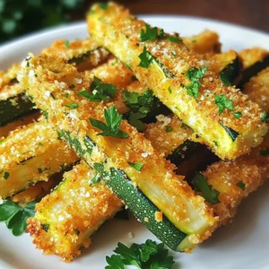 To make Parmesan crusted zucchini fries, gather these key ingredients: - 2 medium zucchinis, cut into fry shapes - 1 cup breadcrumbs (panko or regular) - 1/2 cup grated Parmesan cheese - 1 teaspoon garlic powder - 1 teaspoon onion powder - 1 teaspoon smoked paprika - 1/2 teaspoon salt - 1/4 teaspoon black pepper - 2 large eggs - 1 tablespoon olive oil - Fresh parsley, chopped (for garnish) These ingredients work well together. The zucchini offers a fresh crunch, while the cheese brings a rich flavor. Accurate measurements are key for great results. Here&rsquo;s how to break it down: - Zucchinis: Two medium ones give you enough fries for four servings. - Breadcrumbs: Use one cup. Panko is crunchier, but regular works too. - Parmesan cheese: Half a cup adds a salty kick. Grated cheese melts nicely. - Spices: One teaspoon each of garlic and onion powder gives a savory taste. Smoked paprika enhances the flavor with a hint of smokiness. - Salt and pepper: Use half a teaspoon of salt and a quarter teaspoon of black pepper for seasoning. - Eggs: Two large eggs help the coating stick well. - Olive oil: One tablespoon drizzled on top helps with crispiness. Following these measurements ensures your fries turn out perfect. For those who want to experiment, consider these optional ingredients: - Parmesan cheese: Extra for more cheesy goodness. - Herbs: Try adding dried oregano or thyme for more depth. - Spices: A pinch of cayenne pepper adds heat. - Zucchini alternatives: Sweet potatoes or eggplant are great substitutes. These additions can elevate your fries and suit your taste. Feel free to mix and match! {{ingredient_image_1}} First, set your oven to 425&deg;F (220&deg;C). This high heat helps the fries get crispy. While the oven heats, take a baking sheet and line it with parchment paper. This prevents sticking and makes clean-up easy. In a shallow bowl, combine the dry ingredients. Use 1 cup of breadcrumbs, either panko or regular works well. Add 1/2 cup of grated Parmesan cheese for that rich flavor. Next, mix in 1 teaspoon of garlic powder, 1 teaspoon of onion powder, and 1 teaspoon of smoked paprika. Finally, add 1/2 teaspoon of salt and 1/4 teaspoon of black pepper. Stir until everything is mixed well. Take 2 medium zucchinis, cut into fry shapes. In another bowl, beat 2 large eggs until they are mixed well. Grab each zucchini fry and dip it into the eggs. Let the extra egg drip off. Then, roll the fry in the breadcrumb mixture. Press lightly to make sure the coating sticks. Place each coated fry on the lined baking sheet in a single layer. Drizzle 1 tablespoon of olive oil over the fries for extra crispiness. Bake them for 20-25 minutes, flipping halfway through. Keep an eye on them; they should turn golden brown and crispy. Once done, take them out and sprinkle fresh parsley on top before serving. Enjoy your warm fries with your favorite dipping sauce! To make zucchini fries crispier, follow these steps. First, cut your zucchinis into even fry shapes. This helps them cook at the same time. Next, ensure you use panko breadcrumbs. They give a great crunch. Drizzling olive oil on your fries before baking helps too. You can also flip them halfway through baking for even browning. If you have an air fryer, use it for a healthier option. Set it to 400&deg;F and cook for about 10-15 minutes. Check them often to avoid burning. You can also fry the zucchini fries in hot oil. Heat oil in a pan to 350&deg;F and cook until golden brown. This method adds a lot of flavor but is less healthy. Avoid these common mistakes to get the best fries. First, don&rsquo;t skip the egg wash. It helps the coating stick well. Second, don&rsquo;t overcrowd the baking sheet. This can cause steaming, making them soggy. Lastly, pay attention when baking. If they look golden, they are ready. Enjoy your crispy bites! Pro Tips Choose the Right Zucchini: Opt for medium-sized zucchinis that are firm and free from blemishes for the best texture and flavor. Use Fresh Breadcrumbs: For extra crunch, use freshly made breadcrumbs instead of store-bought ones. This enhances the overall taste. Don&rsquo;t Skip the Oil: Drizzling olive oil not only adds flavor but also helps achieve a golden, crispy finish on the fries. Experiment with Seasonings: Feel free to customize the spice mix by adding your favorite herbs or spices to enhance the flavor profile. {{image_2}} If you want a kick, add heat to your fries. Use 1 teaspoon of cayenne pepper or red pepper flakes in the breadcrumb mix. This small change makes a big difference. The spice blends well with the cheese. You can easily make these fries gluten-free. Swap the regular breadcrumbs for gluten-free breadcrumbs. Panko is a great choice here. This keeps the same crunch, which we all love. Check labels to ensure the ingredients fit your diet. Zucchini is fantastic, but other veggies work well too. Try eggplant, carrots, or sweet potatoes. Cut them into fry shapes like the zucchini. Follow the same steps for coating and baking. Each veggie brings its unique flavor and texture. Enjoy the fun of trying new variations! To keep your Parmesan crusted zucchini fries fresh, place them in an airtight container. You can store them in the fridge for up to three days. Make sure they cool completely before sealing the container. This helps prevent moisture build-up, which can make the fries soggy. When reheating, aim to crisp them up again. Preheat your oven to 375&deg;F (190&deg;C). Spread the fries on a baking sheet in a single layer. Bake for about 10 to 15 minutes. Check them often to avoid burning. This method gives you that delightful crunch again. You can freeze these fries for later enjoyment! After baking, let them cool completely. Arrange them in a single layer on a baking sheet and freeze for 1-2 hours. Once frozen, transfer them to a freezer bag. They will stay good for up to three months. When you're ready, bake them straight from the freezer at 425&deg;F (220&deg;C) for about 20-25 minutes. Yes, you can. If you want to skip breadcrumbs, try almond flour or crushed nuts. These options add crunch and flavor. You can also use ground oats for a different texture. Just remember, the fries may not be as crispy. Experiment to find your favorite substitute. Check the color and texture. Zucchini fries should look golden brown and crisp. You can also test one with a fork. It should feel tender inside but firm outside. Baking takes about 20-25 minutes, so keep an eye on them. Flip halfway through for even cooking. Zucchini fries taste great with many sauces. Marinara sauce adds a classic touch. Ranch dressing is creamy and cool. For a spicy kick, try buffalo sauce. You can also mix Greek yogurt with herbs for a fresh dip. Feel free to get creative with your favorite flavors! This blog post guides you through making delicious Parmesan crusted zucchini fries. We covered essential ingredients and measurements, easy step-by-step cooking tips, and helpful tricks for the perfect fries. I shared fun variations, storage information, and answers to common questions. Remember, with a few tweaks, you can make these fries your own. Now go ahead, try this recipe, and enjoy a tasty snack that everyone will love. Happy cooking!