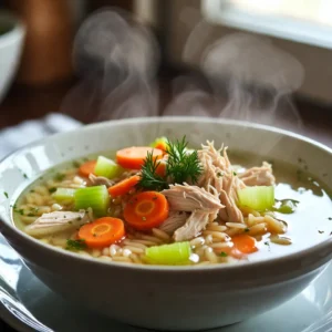 - 1 lb boneless, skinless chicken breast - 6 cups chicken broth - 1 cup orzo pasta (or rice) - 1 medium onion, diced - 3 medium carrots, sliced - 2 celery stalks, sliced - 2 cloves garlic, minced - 2 large lemons, zested and juiced - 1 teaspoon dried oregano - Salt and pepper to taste - Fresh dill or parsley for garnish The main ingredients in Greek Lemon Chicken Soup are simple yet vital. The chicken breast adds protein and richness. The chicken broth acts as a flavorful base. Orzo or rice gives the soup heartiness and texture. Next, we have the vegetables and aromatics. Onions, garlic, carrots, and celery create a sweet and savory base. These veggies release their flavors when saut&eacute;ed. This step builds depth in the soup. The seasonings enhance the dish. Fresh lemon juice and zest bring brightness. Oregano adds a touch of earthiness. Finally, salt and pepper balance the flavors. Fresh dill or parsley makes a lovely garnish. It also adds a pop of color. Using these ingredients, you create a warm, nourishing soup. Each element plays a role in making this dish truly special. {{ingredient_image_1}} - Heat 2 tablespoons of olive oil in a large pot over medium heat. - Add 1 medium diced onion and 2 cloves of minced garlic. Saut&eacute; for 3-4 minutes until the onion turns soft and clear. - Next, add 3 sliced carrots and 2 sliced celery stalks. Cook for another 5 minutes. This mix adds a nice flavor base to your soup. - Pour in 6 cups of chicken broth and bring it to a boil. The broth gives the soup depth and warmth. - Once boiling, add 1 lb of boneless, skinless chicken breasts. Reduce the heat. Let it simmer for 15-20 minutes until the chicken cooks through. - After the chicken is done, take it out of the pot. Allow it to cool for a moment, then shred it into bite-sized pieces. - Return the shredded chicken to the pot. Add 1 cup of orzo pasta. Cook according to package instructions, about 8-10 minutes until tender. - Stir in the juice and zest of 2 large lemons, along with 1 teaspoon of dried oregano. Season with salt and pepper to taste. - Remove the pot from heat. Let it sit for a few minutes to let the flavors blend. Enjoy your soup hot, garnished with fresh dill or parsley for a bright finish. Choosing the right chicken and broth is key. I recommend using boneless, skinless chicken breast for a tender bite. A good quality chicken broth gives depth to the soup. Homemade broth is best, but store-bought works fine. Just pick one low in sodium. When you shred the chicken, let it cool first. Use two forks to pull it apart easily. Shredding while hot can burn your hands. You can also use a stand mixer for quick shredding. Timing is important for the orzo. Add it when the chicken is done cooking. Orzo takes about 8-10 minutes to cook. Stir it often to prevent sticking. If you want to switch things up, you can use rice instead of orzo. Just remember that rice may need a bit more time to cook. Quinoa is another great option if you want a nutty flavor. Fresh herbs can really brighten up the soup. I love adding dill or parsley right before serving. They add a fresh taste. For extra flavor, consider adding some crushed red pepper flakes. This adds a nice kick without overpowering the dish. A squeeze of extra lemon juice can also enhance the soup's brightness. Pro Tips Use Bone-in Chicken: For a richer flavor, consider using bone-in chicken thighs or drumsticks instead of breasts. The bones add depth to the broth. Fresh Herbs Matter: Whenever possible, use fresh dill or parsley for garnishing. Fresh herbs brighten the dish and enhance the overall flavor. Adjusting Acidity: If you prefer a more tangy soup, feel free to add more lemon juice at the end. Taste as you go to achieve your desired flavor. Make it Ahead: This soup can be made ahead of time and stored in the refrigerator. Just reheat gently and add fresh herbs before serving for the best results. {{image_2}} You can easily adjust this Greek Lemon Chicken Soup for different diets. If you want a gluten-free option, swap the orzo for rice. Rice cooks well and keeps the soup rich. For low-carb diets, you can skip the pasta altogether. Instead, add more veggies like zucchini or spinach. These changes help keep the soup light and still full of flavor. To boost the soup's nutrition, add more vegetables. Consider throwing in some peas, green beans, or even bell peppers. These add color and crunch. If you enjoy a kick, try adding spicy peppers. Just chop some jalape&ntilde;os or red chili flakes for a nice heat. These tweaks make the soup exciting and packed with good stuff. You can also give the soup a cultural twist by using traditional Mediterranean ingredients. Try adding olives or capers for a salty punch. You might even use feta cheese as a topping for creamy goodness. Each region in Greece has its own spin on this dish. In some areas, they might use other herbs like mint or thyme. Exploring these variations can make your soup unique and delightful. To store leftovers, place the soup in an airtight container. Let it cool first. You can keep it in the fridge for up to 3 days. This helps keep the flavors fresh. If you want to save the soup for later, freezing is a great option. Pour cooled soup into freezer-safe bags or containers. Make sure to leave some space at the top, as soup expands when frozen. You can freeze it for up to 3 months. To thaw, move the soup from the freezer to the fridge for a few hours or overnight. For quick thawing, you can microwave it in a safe bowl. Reheat on the stove over low heat. Stir often until it's hot. You can get creative with leftover soup. Try adding fresh veggies or leftover grains. This adds texture and nutrition. For serving reheated soup, a sprinkle of fresh dill or parsley makes it pop. You can also pair it with crusty bread or a simple salad for a complete meal. Greek Lemon Chicken Soup pairs well with several delicious sides. Here are some common choices: - Crusty bread: A warm, crusty loaf is perfect for dipping. - Greek salad: Fresh veggies and feta add a nice crunch. - Pita chips: These add a fun crunch and are great for scooping. - Feta cheese: Crumble some on top for added flavor. These sides make your meal even more enjoyable and fulfilling. Yes, you can easily make this soup in a slow cooker. Here&rsquo;s how: 1. Prepare the base: Saut&eacute; the onions, garlic, carrots, and celery in a pan. 2. Transfer to slow cooker: Add the cooked veggies to your slow cooker. 3. Add broth and chicken: Pour in the chicken broth and add the chicken breasts. 4. Set the time: Cook on low for 6-7 hours or high for 3-4 hours. 5. Finish the soup: Shred the chicken and stir in the orzo or rice. Add lemon juice and zest before serving. This method lets the flavors meld beautifully while you go about your day. Yes, you can make a vegetarian version of Greek Lemon Chicken Soup. Here are some easy substitutions: - Use vegetable broth: Swap chicken broth for vegetable broth. - Replace chicken: Use chickpeas or tofu for protein. - Add more veggies: Try adding spinach, zucchini, or bell peppers for extra flavor. With these changes, you can enjoy a tasty, meat-free soup that still brings the same bright flavors. This blog post shared a simple method for making Greek Lemon Chicken Soup. We explored key ingredients, step-by-step cooking, and helpful tips. You can modify the recipe to fit your taste and dietary needs. Remember, this soup is a warm, nourishing dish perfect for many occasions. Enjoy making it your own, and don&rsquo;t hesitate to experiment with flavors. You&rsquo;ll find that each bowl offers comfort and a taste of tradition.
