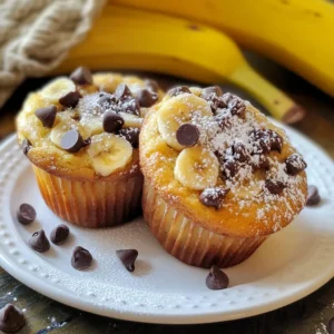 - 2 ripe bananas, mashed - 1/2 cup unsalted butter, melted - 1/2 cup brown sugar - 1/4 cup granulated sugar - 2 large eggs - 1 teaspoon vanilla extract - 1 teaspoon baking soda - 1/2 teaspoon baking powder - 1/4 teaspoon salt - 1 1/2 cups all-purpose flour - 1/2 cup semi-sweet chocolate chips - 1/4 cup chopped walnuts (optional) To make these delightful muffins, you need just the right ingredients. The ripe bananas give natural sweetness and moisture. The butter adds richness to each bite. Using both brown and granulated sugar enhances the flavor and texture. The eggs bind the mixture and create a fluffy texture. The vanilla extract adds warmth and depth. Baking soda and baking powder help the muffins rise perfectly. Don't forget the salt; it balances the sweetness. All-purpose flour forms the base of the muffins. Semi-sweet chocolate chips melt slightly, adding delicious chocolate pockets. If you like, toss in walnuts for a crunchy twist. - Variations for health-conscious options - Alternative sweeteners If you want a healthier version, consider using whole wheat flour. This adds fiber and nutrients. You can swap the butter for coconut oil or applesauce to reduce fat. For sweeteners, try maple syrup or honey instead of sugar. These options keep the muffins tasty while making them a bit lighter. {{ingredient_image_1}} First, preheat your oven to 350&deg;F (175&deg;C). This step warms the oven and helps the muffins rise. Next, line your muffin tin with paper liners or grease it with cooking spray. This prevents the muffins from sticking. In a mixing bowl, combine the two ripe bananas and 1/2 cup of melted butter. Mix until smooth. The bananas add moisture and flavor. After that, add 1/2 cup of brown sugar and 1/4 cup of granulated sugar. Stir until everything blends well. Beat in two large eggs, one at a time. Follow with 1 teaspoon of vanilla extract for a sweet touch. In a separate bowl, sift together 1 1/2 cups of all-purpose flour, 1 teaspoon of baking soda, 1/2 teaspoon of baking powder, and 1/4 teaspoon of salt. Sifting helps to aerate the flour. Next, slowly add the dry mixture to the wet ingredients. Use a spatula to fold gently. Avoid over-mixing; this keeps the muffins soft and fluffy. Now, fold in 1/2 cup of semi-sweet chocolate chips. If you like, you can also add 1/4 cup of chopped walnuts for extra crunch. Spoon the batter into the prepared muffin tin. Fill each cup about 3/4 full. This allows room for the muffins to rise nicely. Bake for 18-20 minutes. To check for doneness, insert a toothpick into the center of a muffin. If it comes out clean, your muffins are ready. Let the muffins cool in the tin for about 5 minutes. Then, transfer them to a wire rack to cool completely. Enjoy the delightful smell as they cool! To get the best muffins, focus on even cooking and a nice rise. Start by preheating your oven to 350&deg;F (175&deg;C). This ensures the heat is just right. Use a light-colored muffin tin. Dark tins can cook the outside too fast. Fill each muffin cup about 3/4 full. This helps them rise evenly without spilling over. To keep your muffins moist, use ripe bananas. The riper, the better! They add more moisture and sweetness. Also, avoid over-mixing the batter. Mix until just combined, and your muffins will stay soft. Garnishing is key to a pretty muffin. Dust the cooled muffins with powdered sugar. This adds a sweet touch. You can serve them on a wooden platter. Add a few banana slices and chocolate chips around the muffins for flair. Pair these muffins with a warm cup of coffee or tea. The rich flavors of chocolate and banana go perfectly with both drinks. If your muffins are too dense, check how you mixed the batter. Over-mixing can make them heavy. If this happens, try folding the ingredients gently next time. For baking time, keep an eye on your muffins. Every oven is different. If your oven runs hot, start checking them at 15 minutes. Use a toothpick to test doneness. If it comes out clean, your muffins are ready. Pro Tips Use Overripe Bananas: The riper the bananas, the sweeter and more flavorful your muffins will be. Look for bananas with brown spots for the best results. Experiment with Mix-Ins: Feel free to customize your muffins! Try adding dried fruits, coconut flakes, or different nuts for varied textures and flavors. Don&rsquo;t Overmix: When combining wet and dry ingredients, mix gently until just combined. Overmixing can lead to tough muffins. Check for Doneness: To ensure your muffins are perfectly baked, insert a toothpick into the center. It should come out clean or with a few moist crumbs, not wet batter. {{image_2}} You can easily change up your muffins with spices. Adding a teaspoon of cinnamon gives warmth. Nutmeg adds a nice touch too. You can also mix in dried fruits like raisins or cranberries. Want more chocolate? Use dark chocolate chips or white chocolate chunks instead. These small changes can make your muffins unique and fun. If you need gluten-free muffins, swap all-purpose flour for a gluten-free blend. Make sure the blend has a good taste. For a vegan version, replace eggs with flax eggs. Use a plant-based butter or oil in place of regular butter. These swaps keep your muffins tasty and light. You can adapt your muffins to the seasons. In summer, add fresh berries like strawberries or blueberries. For fall, try pumpkin puree or chopped apples with cinnamon. Winter is great for warm spices like ginger or cloves. Each season brings new flavors to enjoy. To keep your chocolate chip banana bread muffins fresh, store them in an airtight container. This helps to lock in moisture. I suggest using a container that fits the muffins well. You want them snug but not squished. You can also use a resealable plastic bag. Just make sure to remove as much air as possible before sealing. If you want to store muffins for a longer time, freezing is great. First, let the muffins cool completely. Then, wrap each muffin tightly in plastic wrap. Place them in a freezer bag or container. Label it with the date. To reheat, take out a muffin and unwrap it. Place it in the microwave for about 15-20 seconds. This keeps it soft and warm. If you want a crisp top, heat it in the oven for about 5 minutes at 350&deg;F (175&deg;C). When stored properly, these muffins last about 3-4 days at room temperature. In the fridge, they can stay fresh for about a week. Look for signs of spoilage like mold or an off smell. If they feel hard or dry, they are past their prime. Enjoy them while they are still soft and tasty! To help muffins rise well, use fresh baking powder and baking soda. These ingredients create bubbles in the batter. Also, avoid over-mixing. Mix just until you see no dry flour. Filling each muffin cup about 3/4 full also helps. This gives them room to grow. Yes, you can use frozen bananas. Just thaw them first and mash them well. Frozen bananas can add more moisture and sweetness to your muffins. They may also be easier to mash when soft. If you don't have brown sugar, use granulated sugar instead. You can add a little molasses if you have it. One tablespoon of molasses mixed with white sugar makes a quick brown sugar substitute. This gives your muffins a similar taste. To check if the muffins are done, insert a toothpick into the center. If it comes out clean, they are ready. You can also gently press the top. If it springs back, they are done. Yes, you can turn this recipe into a loaf. Pour the batter into a greased loaf pan. Bake for about 50-60 minutes at the same temperature. Check for doneness with a toothpick as you would with muffins. Enjoy your banana bread! In this post, we explored how to make perfect muffins. You learned about the key ingredients, step-by-step instructions, and helpful tips. Whether you want to add chocolate chips or try a healthy twist, there&rsquo;s a muffin for everyone. Remember to store and reheat them properly for the best taste. With practice, you can avoid common problems and impress anyone with your baking skills. Enjoy your muffin-making journey, and don&rsquo;t hesitate to try new flavors. Your kitchen can be a space of creativity and fun!
