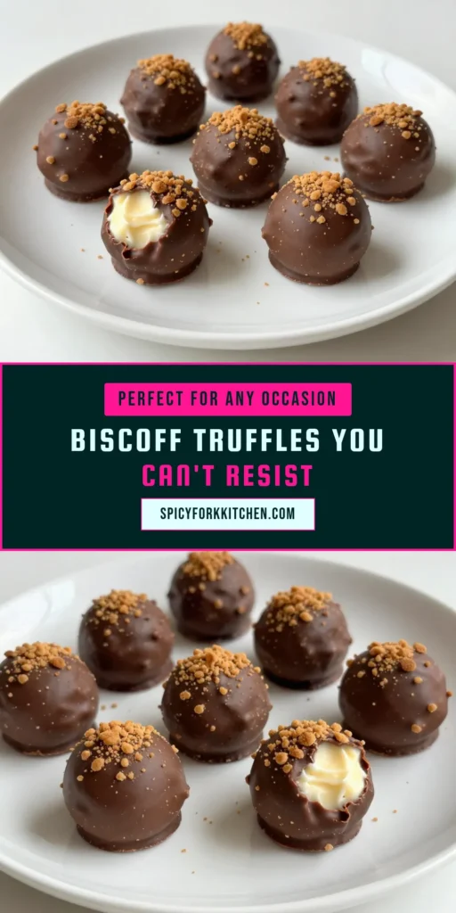 Indulge in the deliciousness of our Biscoff truffles recipe, perfect for any occasion! These easy truffle recipes combine crushed Biscoff cookies and cream cheese for a delightful no-bake Biscoff dessert. Coated in white chocolate, these Biscoff cookie treats are sure to impress. Easy to make and irresistibly tasty, they’re a must-try! Click for the full recipe and get ready to savor every bite! #BiscoffTruffles #NoBakeDesserts #WhiteChocolateTruffles #EasyTrifleRecipes