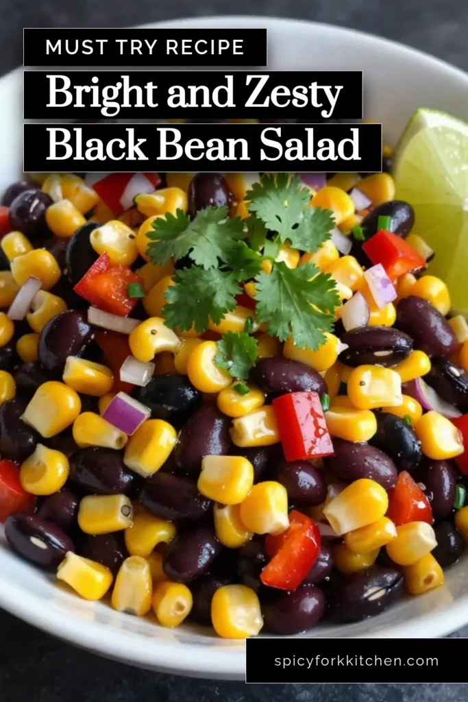 Discover the perfect healthy side dish with this Zesty Black Bean Corn Salad! This easy bean salad combines black beans, fresh corn, and vibrant veggies for a delicious and nutritious option. Perfect for gatherings or meal prep, this zesty salad recipe is a crowd-pleaser. Enjoy it chilled with a sprinkle of tortilla chips for a delightful crunch. Try it today and elevate your meals! #BlackBeanCornSalad #HealthySideDish #ZestySaladRecipe #EasyBeanSalad