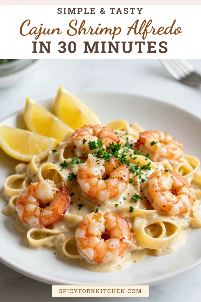Savor the flavors of a Cajun shrimp alfredo that'll elevate your dinner game! This creamy shrimp pasta blends succulent shrimp, spices, and fettuccine for a delightful Cajun pasta dish. An easy shrimp alfredo recipe that's ready in just 30 minutes, perfect for a weeknight treat. Don't miss out—try this fettuccine pasta recipe today and impress your family and friends! Save for later! #CajunShrimpAlfredo #CreamyShrimpPasta #CajunPastaDish #EasyShrimpAlfredoRecipe