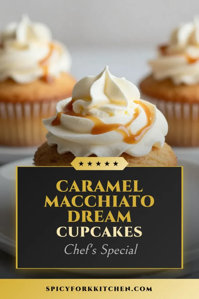 Indulge in these delicious Caramel Macchiato Cupcakes that combine coffee flavored cupcakes with rich caramel for a perfect treat! Perfect for any occasion, these dessert recipes with caramel will impress your guests. With a hint of espresso and a creamy topping, baking cupcakes with coffee has never been easier. Try these espresso chocolate desserts today and elevate your baking game. Save this recipe now! #CaramelMacchiato #CoffeeCupcakes #DessertRecipes #BakingWithCoffee