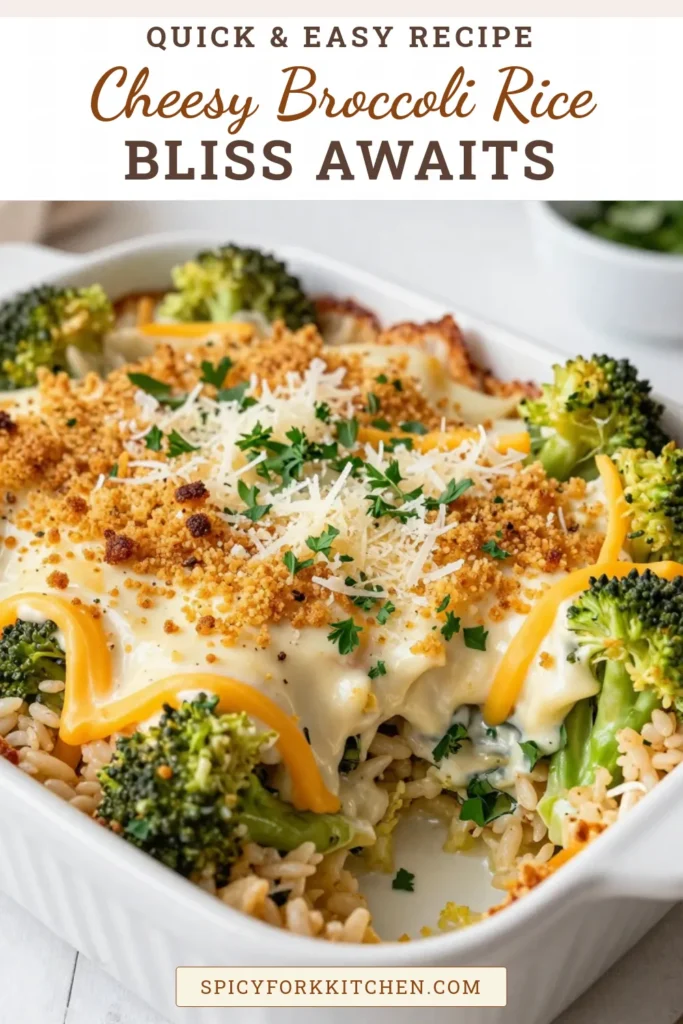 Discover this delicious Cheesy Broccoli Rice Casserole, a perfect Brown Rice Casserole Recipe for a comforting meal. This Vegetarian Casserole with Broccoli is packed with flavor and is an Easy Broccoli Cheese Bake that everyone will love. Enjoy a creamy, satisfying dish that's perfect for family dinners. Try this Creamy Broccoli Rice Bake today and watch it disappear! Save this recipe for a tasty vegetarian meal. #CheesyBroccoliRiceCasserole #VegetarianRecipes #ComfortFood #HealthyEating