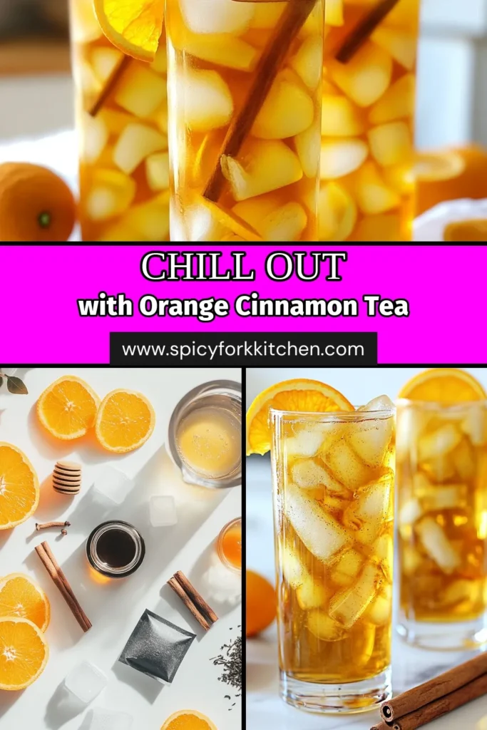 Refresh your summer with this delicious Orange Cinnamon Iced Tea recipe! Combining black tea with the citrus flavors of orange and a hint of cinnamon, this iced tea is perfect for hot days. Ideal for gatherings or a quiet afternoon, this refreshing beverage will impress your guests. Brew, chill, and enjoy! Try this delightful iced tea recipe and make it your go-to for summer. Save it now! #OrangeCinnamonIcedTea #IcedTeaRecipes #CitrusTeaDrinks #SummerRefreshingBeverages