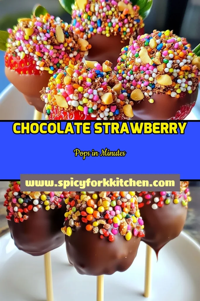 Indulge in these delightful Chocolate Covered Strawberry Pops! This easy chocolate dessert combines fresh strawberries with a creamy chocolate coating for a fun twist on traditional chocolate covered strawberries. Perfect for any occasion, this strawberry pops recipe is simple and bursting with flavor. Discover more fruit dessert ideas and impress your friends with these DIY chocolate treats! Save this recipe for your next sweet craving! #ChocolateCoveredStrawberries #StrawberryPopsRecipe #EasyChocolateDesserts #DIYChocolateTreats