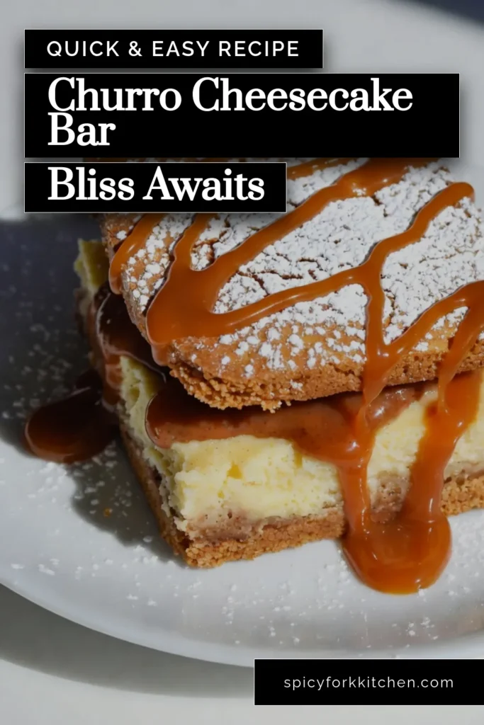 Indulge in the deliciousness of Churro Cheesecake Bars, a perfect blend of creamy cheesecake and cinnamon sugar in an easy dessert bars recipe. These cheesecake dessert squares are ideal for any occasion, offering a delightful twist on classic flavors. Quick to prepare, they combine sweet and spicy in every bite. Try this easy cheesecake recipe today and impress your guests! Save this recipe for later! #ChurroCheesecakeBars #DessertBarsRecipe #CheesecakeDessert #CinnamonSugarBars