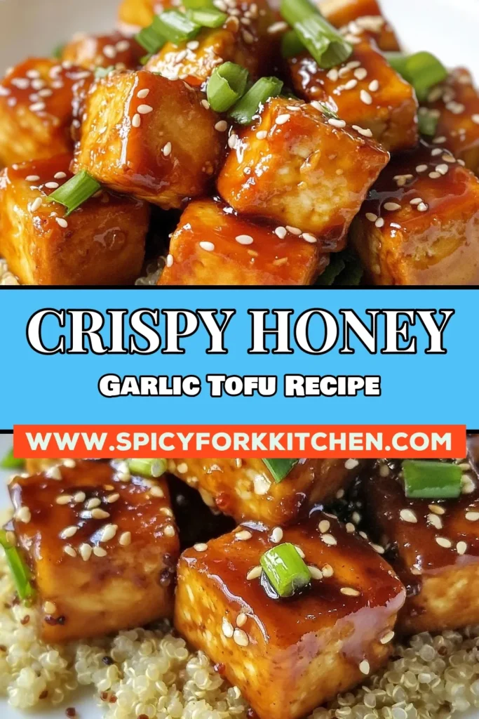Discover the delicious world of crispy honey garlic tofu with this easy honey garlic tofu recipe. Perfect for vegan tofu dishes, this crispy tofu with sauce is a must-try! In just 25 minutes, you can enjoy a meal that's packed with flavor and texture. Get ready to impress your family and friends! Pin now for a tasty dinner option! #CrispyHoneyGarlicTofu #EasyTofuRecipes #HoneyGarlicTofu #VeganTofuDishes