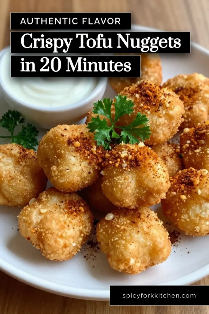 Indulge in these crispy air fryer tofu nuggets, a must-try crispy tofu recipe for all vegan snack lovers! Perfect as an easy tofu appetizer or healthy tofu recipe, they’re packed with flavor and ready in just 35 minutes. Enjoy them fresh from your air fryer with your favorite dipping sauces. This vegan air fryer snack is not only delicious but also nutritious. Save this recipe for a guilt-free treat! #AirFryerTofuNuggets #VeganSnacks #EasyTofuAppetizer #HealthyEating