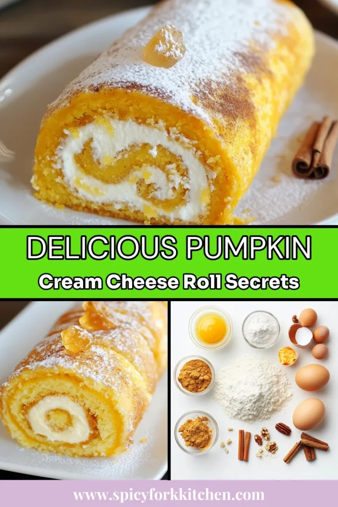 Indulge in the ultimate fall dessert with this easy pumpkin cream cheese roll. Our pumpkin roll recipe features a moist cake filled with a luscious cream cheese filling recipe that's perfect for entertaining. Impress your guests with this delightful addition to your fall dessert recipes collection. Click to discover how to make this delectable treat and make every gathering special! #PumpkinRoll #FallDesserts #EasyPumpkinDesserts #BakingJoy