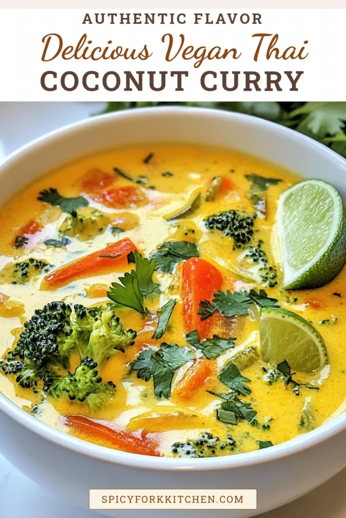 Discover the delightful Vegan Thai Coconut Curry Soup that's rich in flavor and easy to make! This Coconut Curry Soup Recipe combines fresh veggies and aromatic spices for the perfect Thai Vegan Soup experience. Enjoy a hearty meal with this Easy Vegan Curry that captures the essence of Thai Style Coconut Soup. Ready in just 30 minutes, it’s a must-try! Save this recipe for a cozy dinner night! #VeganThaiCurry #CoconutCurry #EasyVeganRecipes #ThaiCooking