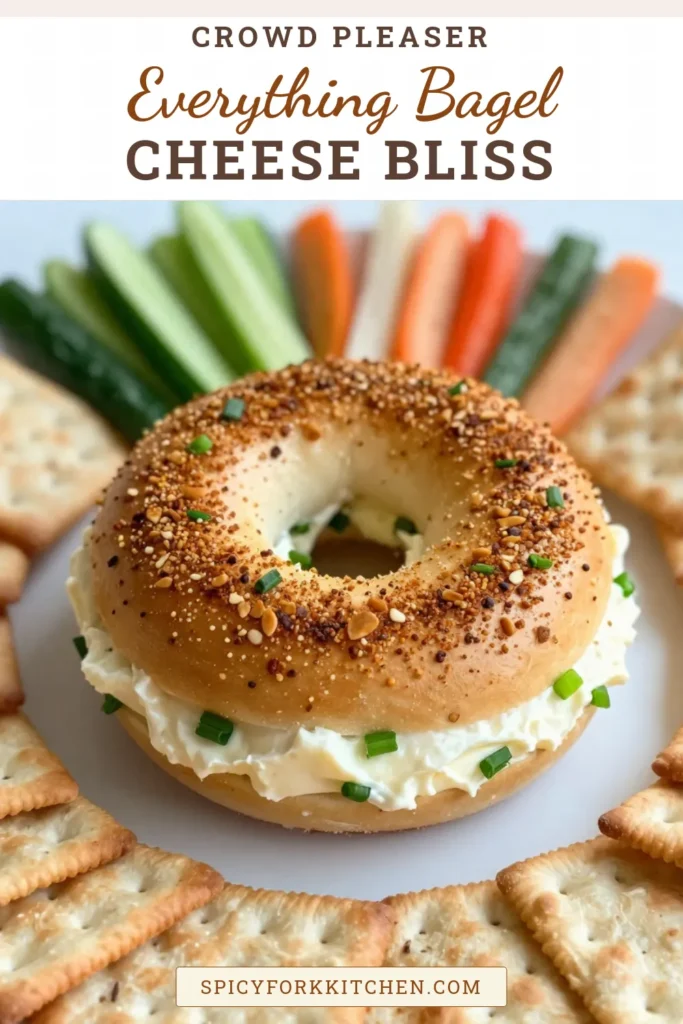 Get ready to impress at your next gathering with this Everything Bagel Cheese Ball! This creamy delight combines cream cheese and sharp cheddar cheese for the ultimate cheddar cheese appetizer. It's the perfect no-bake cheese ball that's an easy party dip everyone will love! Serve it with crackers and veggies for a crowd-pleaser. Try this delicious recipe and make your snack table unforgettable! #CheeseBall #PartyDip #Appetizers #EverythingBagel