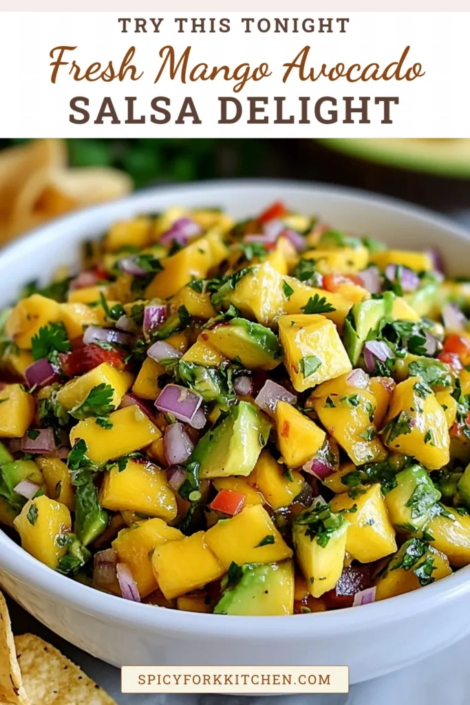 Brighten up your meals with this delicious mango avocado salsa! Packed with flavor and freshness, it's one of the best fresh salsa recipes you'll find. Perfect as an avocado salsa dip or a mango avocado salad, this healthy mango recipe is easy to make and sure to impress. Try it today and elevate your snack game! Save this recipe for your next gathering! #MangoAvocadoSalsa #FreshSalsaRecipes #HealthyMangoRecipes #AvocadoSalsaDip