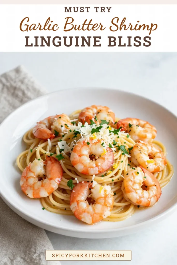 Indulge in this easy Shrimp Scampi Linguine, a delightful Garlic Butter Shrimp Scampi dish that’s perfect for a quick dinner. This Linguine Pasta Recipe features succulent shrimp sautéed in garlic and butter, ready in just 30 minutes! Elevate your weeknight meals with this flavorful Shrimp Linguine Dinner recipe that’s sure to impress. Save this for your next culinary adventure and enjoy! #ShrimpScampi #LinguineRecipe #EasyShrimp #QuickGarlicShrimp