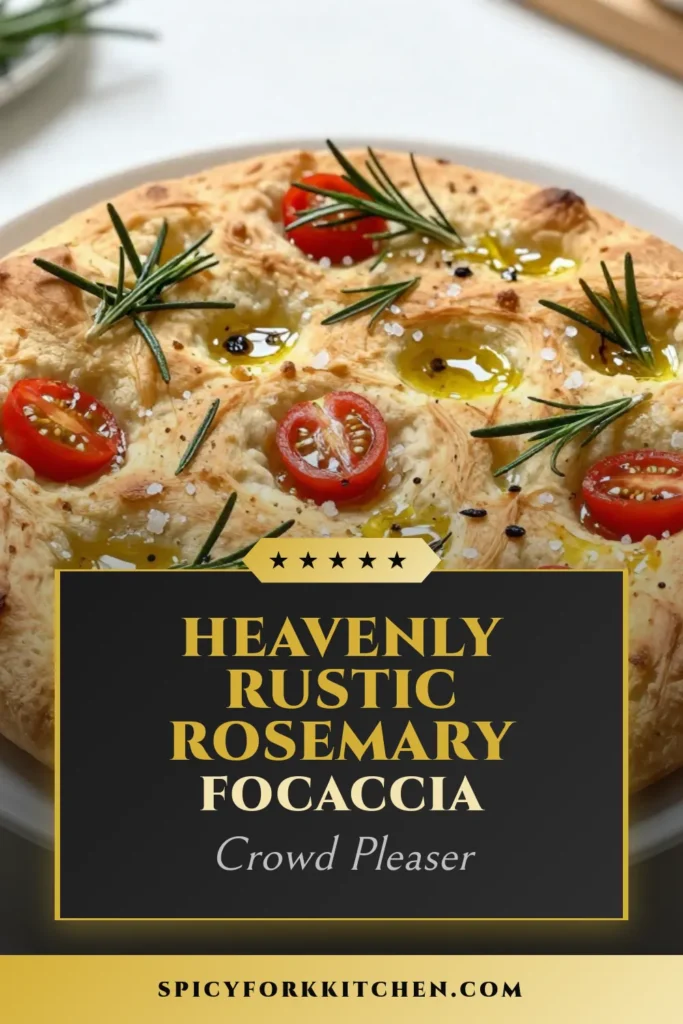 Discover the joy of baking with this Rustic Rosemary Focaccia recipe! Perfect for any occasion, this Homemade Focaccia Recipe combines all-purpose flour, olive oil, and aromatic rosemary to create an Easy Focaccia Bread that's irresistibly fluffy and flavorful. Elevate your artisan bread collection with this Rosemary Olive Oil Bread. Try it today and enjoy baking delicious memories! Save this recipe now! #Focaccia #BreadBaking #ArtisanBread #HomemadeRecipes