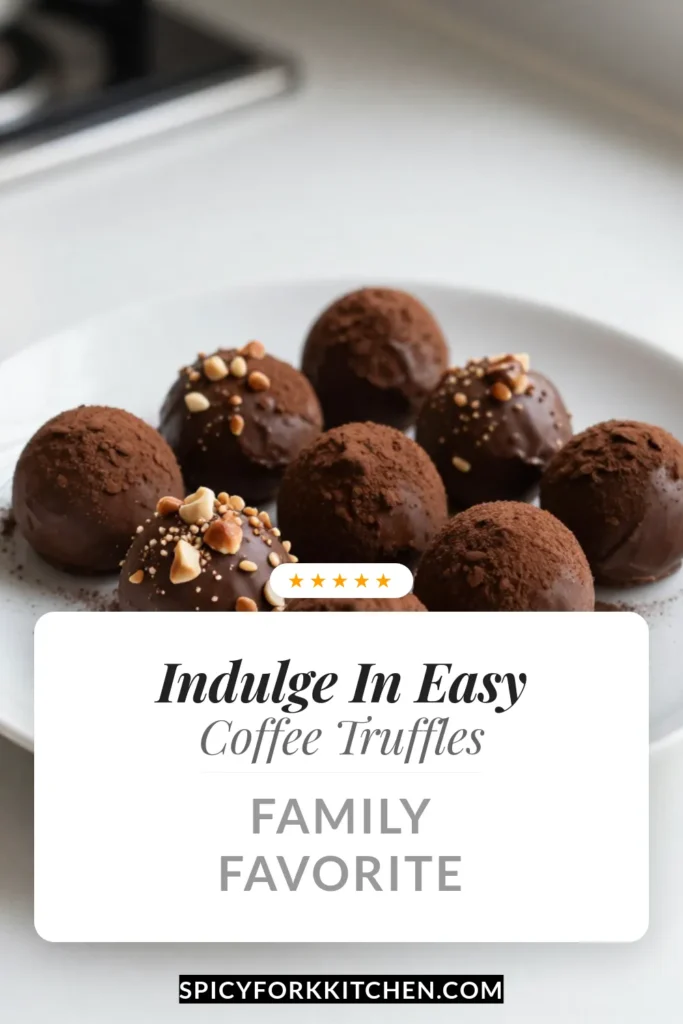 Indulge in these easy coffee truffles, the perfect homemade truffle recipe for coffee lovers! With just a few simple ingredients, you can create delightful chocolate coffee truffles that are no-bake and packed with rich coffee flavor. Perfect for parties or a sweet treat at home, these coffee-infused chocolate treats are sure to impress. Don’t miss out—try making these delicious coffee desserts today! #EasyCoffeeTruffles #ChocolateCoffeeTruffles #NoBakeDesserts #HomemadeTruffles