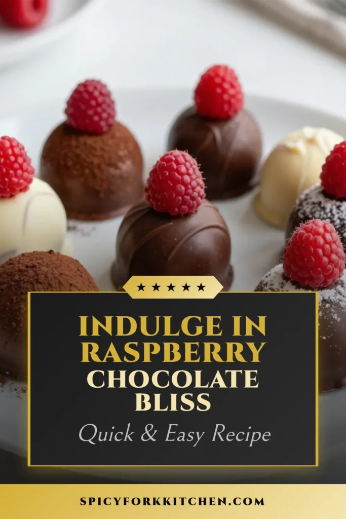 Indulge in these irresistible Dark & White Chocolate Raspberry Truffles, the ultimate treat for chocolate lovers! This homemade chocolate truffles recipe combines rich dark chocolate and luscious white chocolate with fruity raspberry puree, creating a decadent delight. Perfect for any occasion, these raspberry dessert recipes will wow your guests. Save this easy recipe for a sweet celebration! #DarkChocolateRaspberryTruffles #WhiteChocolateTrufflesRecipe #RaspberryDessertRecipes #HomemadeChocolateTruffles