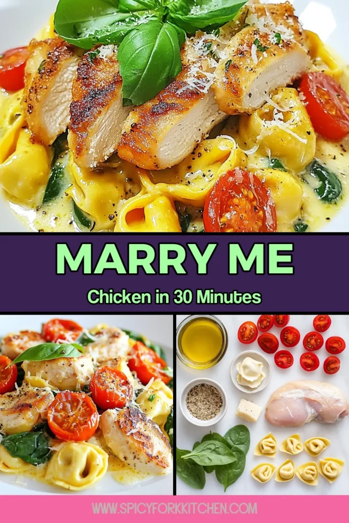 Indulge in this Marry Me Chicken Tortellini recipe that will make your dinner unforgettable! This cheesy chicken tortellini dish is the perfect creamy Italian chicken pasta for any night. Quick and easy, it's a delightful easy tortellini dinner packed with flavor. Whip up this garlic chicken tortellini dish tonight and impress your loved ones! Save this recipe now and elevate your mealtime. #MarryMeChicken #TortelliniRecipe #EasyDinner #ItalianPasta