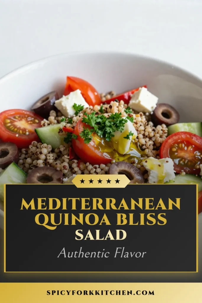 Discover the deliciousness of this Mediterranean quinoa salad! Packed with fresh veggies, crumbled feta, and vibrant flavors, this healthy quinoa recipe is perfect for any meal. It's an easy vegan salad recipe that fits beautifully into Mediterranean diet recipes. Enjoy a refreshing quinoa salad with feta that's great for meal prep. Save the recipe for your next gathering! #MediterraneanQuinoaSalad #HealthyRecipes #VeganSalad #MediterraneanDiet