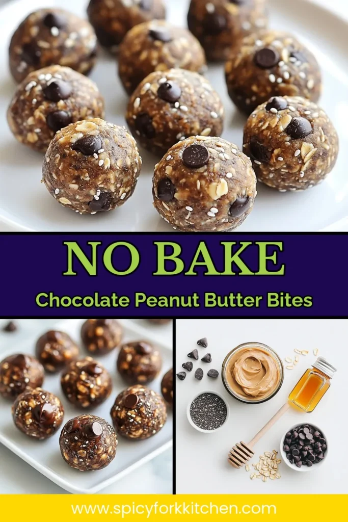 Discover the delightful world of chocolate peanut butter energy balls with this no-bake energy balls recipe! Perfect for a quick, healthy snack, these energy balls combine rolled oats, creamy peanut butter, chia seeds, and dark chocolate for a nutritious treat. Whip up these quick energy balls in just 10 minutes and enjoy a delicious source of energy. Save this healthy snack recipe for your next craving! #HealthySnacks #EnergyBalls #RecipeIdeas #ChiaSeedSnacks