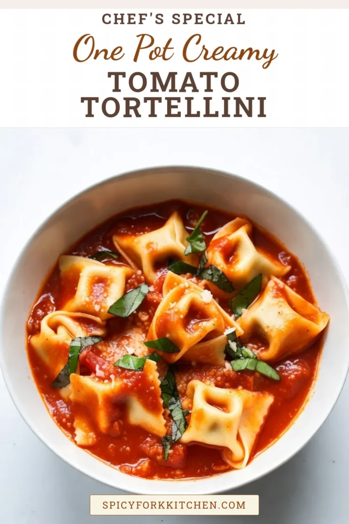 Discover the delightful One-Pot Tortellini Recipe that combines the rich flavors of Creamy Tomato Basil Tortellini in just 20 minutes! This Easy Vegetarian Pasta dish features cheesy tortellini with fresh basil, making it the perfect Quick Dinner Recipe for busy evenings. Satisfy your cravings and impress your family with this simple yet delicious meal. Save this recipe and give it a try tonight! #OnePotTortellini #VegetarianDinner #PastaRecipes #QuickMeals