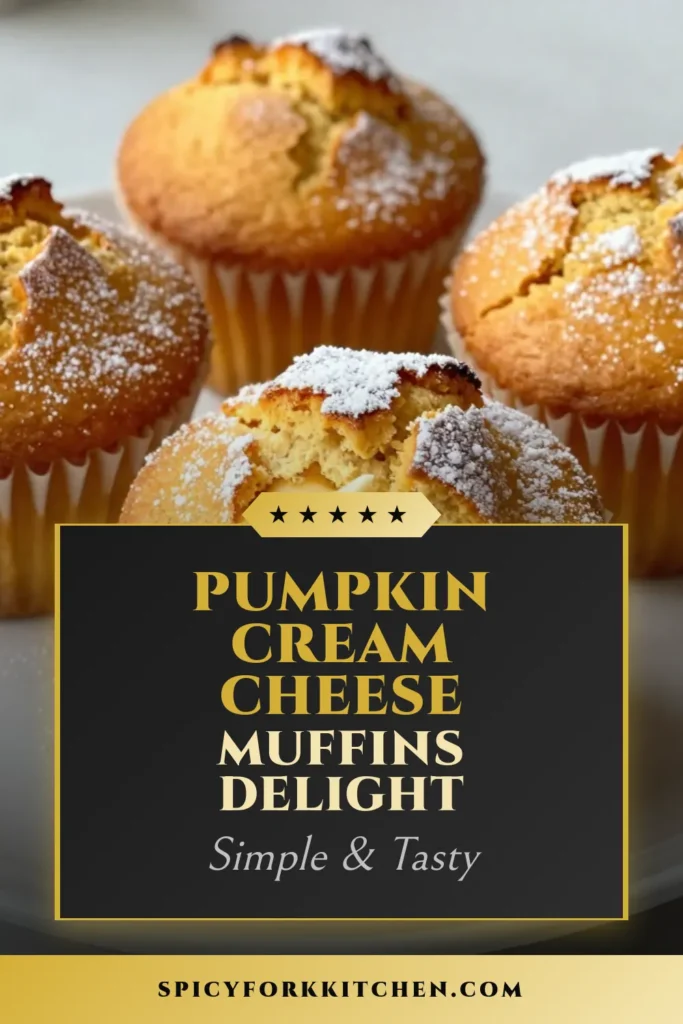 Indulge in these delightful Pumpkin Cream Cheese Muffins, the perfect treat for autumn! This easy pumpkin muffins recipe features a creamy center, topped with smooth cream cheese frosting. Ideal for your autumn baking recipes, these pumpkin spice muffins will wow your guests and satisfy your cravings. Enjoy them warm with a cup of tea or coffee. Try this recipe today and bring the taste of fall to your kitchen! #PumpkinMuffins #AutumnBaking #DessertRecipes #PumpkinSpice