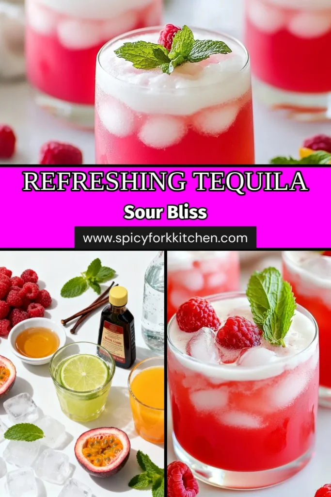 Elevate your summer gatherings with this refreshing Raspberry Passionfruit Tequila Sour! This delightful raspberry tequila cocktail combines the vibrant flavors of fresh raspberries and passionfruit for a unique take on a tequila sour drink. Perfect for hot days, this passionfruit margarita recipe is easy to make and sure to impress your guests. Discover the perfect balance of sweet and tangy and sip on fresh fruit cocktails that scream summer! Save this recipe and enjoy! #RaspberryCocktail #SummerDrinks #TequilaCocktail #FreshFruitRecipes