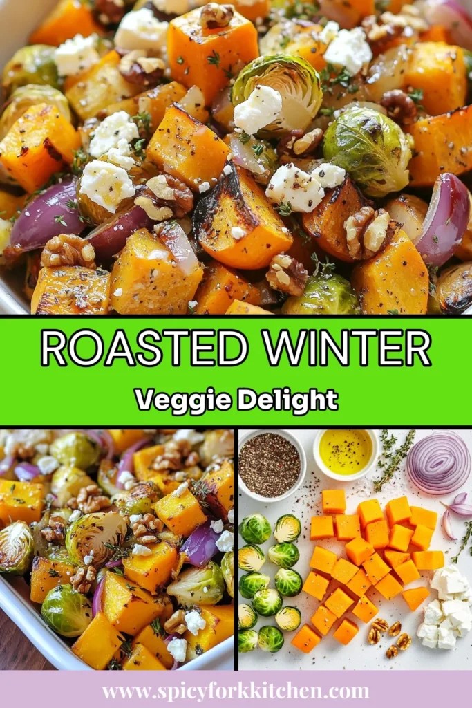 Warm up your winter meals with this delicious Roasted Winter Vegetable Salad! Featuring a blend of butternut squash, Brussels sprouts, and carrots, this roasted vegetables recipe is perfect for a healthy salad option. Drizzle with balsamic glaze for a flavorful finish. It’s the ultimate seasonal dish for your table. Try this healthy salad recipe today! Save and share with your friends! #WinterVegetableSalad #HealthySaladRecipes #ButternutSquashSalad #BrusselsSproutsSalad