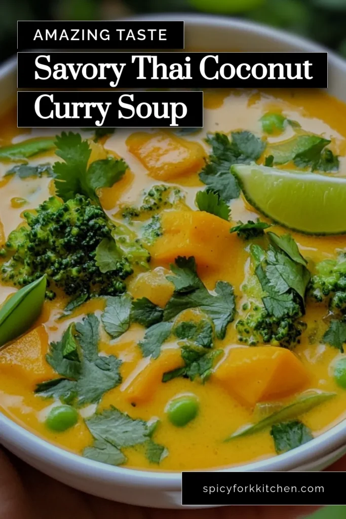 Discover the delightful flavors of Vegan Thai Coconut Curry Soup, an easy vegan soup recipe that’s perfect for comfort food lovers. With rich coconut milk and colorful veggies, this healthy Thai curry is not only delicious but also gluten-free! Ready in less than 30 minutes, this coconut milk soup is a must-try for anyone looking for a nourishing meal. Save this recipe now and enjoy a bowl of warmth and flavor! #VeganRecipes #CurrySoup #HealthyEating #VeganCooking