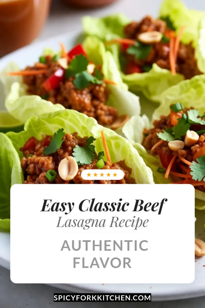 Discover the deliciousness of Thai Peanut Chicken Wraps with this easy Thai chicken recipe! These ground chicken lettuce wraps are packed with flavor and nutrition, making them a perfect healthy Thai recipe for your family. In just 25 minutes, you can whip up these satisfying lettuce wraps that are a hit for any occasion. Try this lettuce wraps recipe now and enjoy a tasty, guilt-free meal. Don’t forget to save for later! #ThaiPeanutChickenWraps #HealthyRecipes #EasyThaiChicken #LettuceWraps