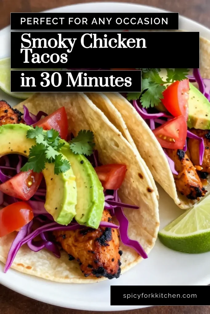 Discover the ultimate smoky chipotle chicken tacos that are perfect for any taco night! This easy chicken taco recipe features a delicious grilled chicken taco marinade that infuses bold flavors. Made with warm corn tortilla tacos, these spicy chicken taco filling delights are sure to please your family and friends. Savor every bite and get ready to impress. Save this recipe for a flavorful dinner tonight! #ChipotleTacos #ChickenTacoRecipe #EasyTacos #SpicyTacos