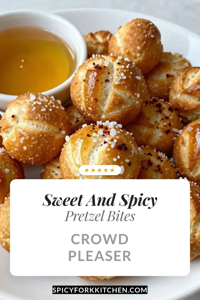 Indulge in the delightful flavor of Hot Honey Pretzel Bites! This easy pretzel recipe combines the perfect balance of soft, flaky sea salt pretzels and spicy honey for an irresistible snack. Ideal for gatherings or a cozy night in, these homemade pretzel bites are quick to whip up and bursting with flavor. Don’t miss out on this spicy honey snack – save this recipe for your next treat! #HotHoneyPretzelBites #EasyPretzelBites #HomemadePretzelRecipe #SpicyHoneySnack