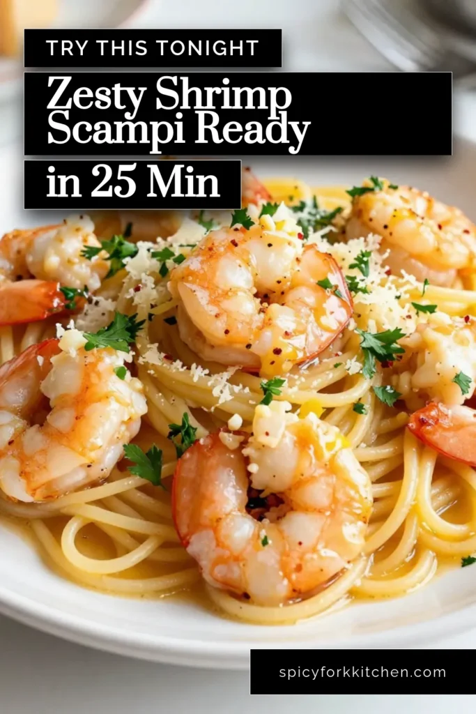 Indulge in this easy and flavorful Lemon Garlic Shrimp Scampi! Perfect for a weeknight dinner, this zesty shrimp scampi combines succulent shrimp with a bright lemon garlic sauce over fresh linguine. This quick lemon garlic pasta is not only delicious but also simple to make, taking just 25 minutes. Try this easy shrimp pasta recipe today for a delightful meal that everyone will love! Save for later and enjoy! #ShrimpScampi #PastaRecipes #QuickDinner #SeafoodLovers