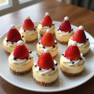 Santa Hat Cheesecake Bites Festive Holiday Treat